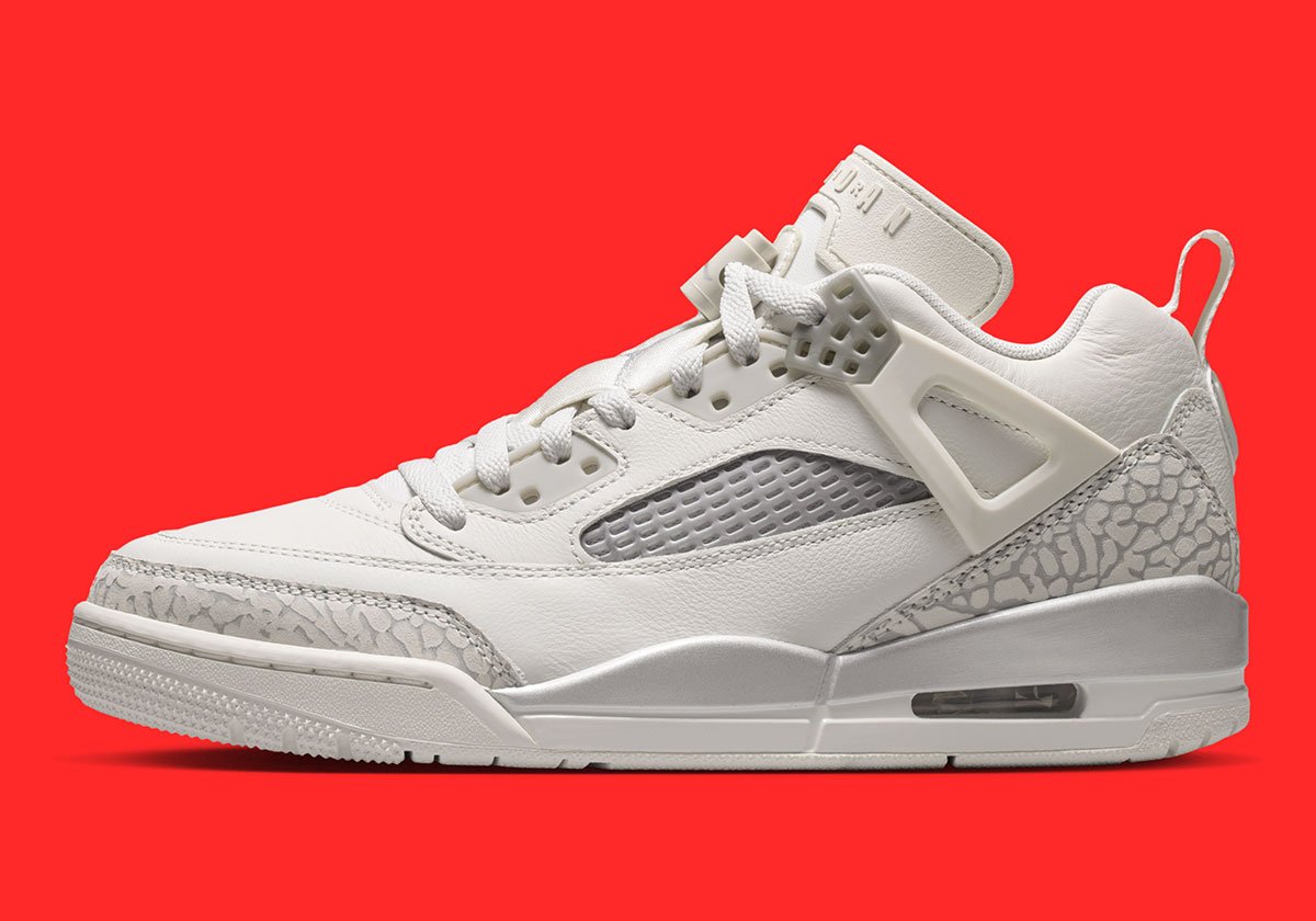 モノクロームのカラーブロッキングがジョーダン スパイジーク ロー “スワン” を特徴づける